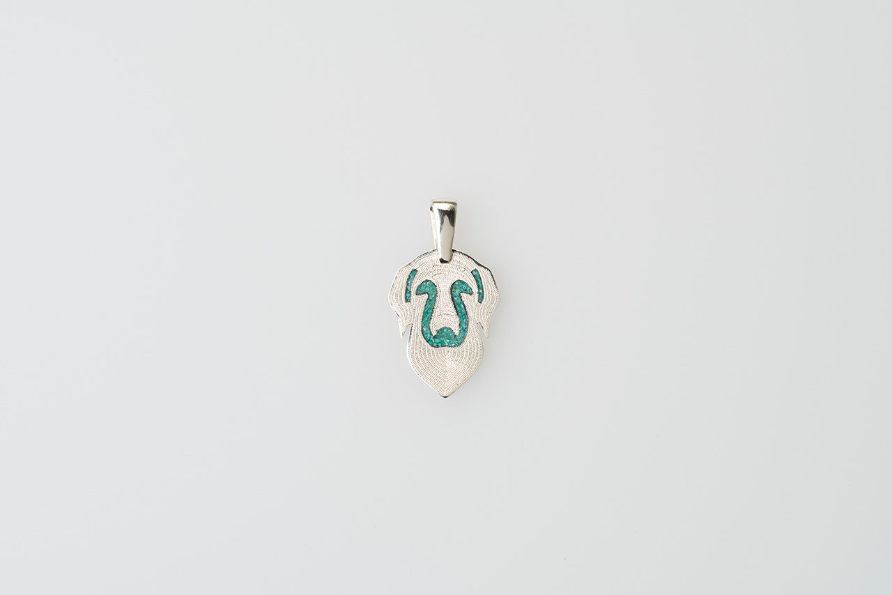 ゴールデン 毛並彫金(ターコイズ)