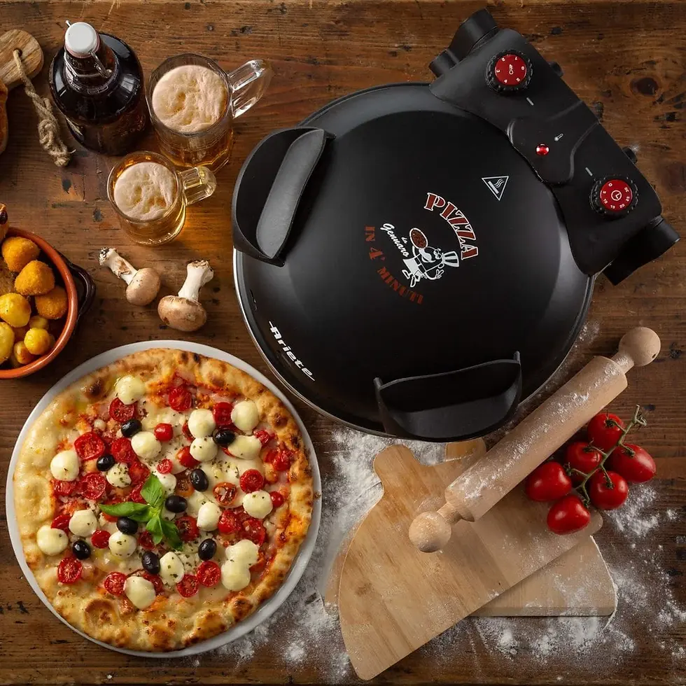 Miniatura: Forno de Pizza Elétrico Ariete 917 com Pedra Refratária 1200W 400ºC Preto