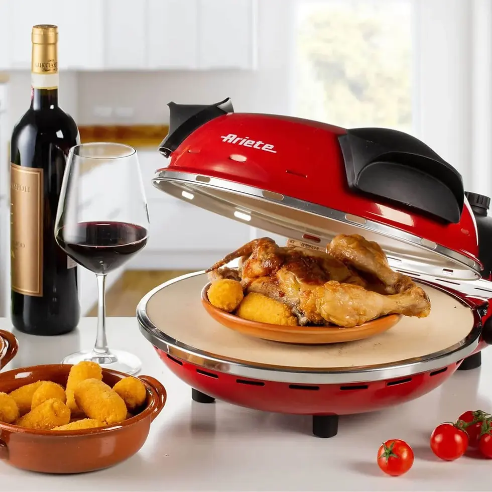 Miniatura: Forno de Pizza Elétrico Ariete 909 com Pedra Refratária 1200W 400ºC Vermelho