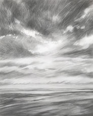 A charcoal image of a dramatic Lincolnshire landscape