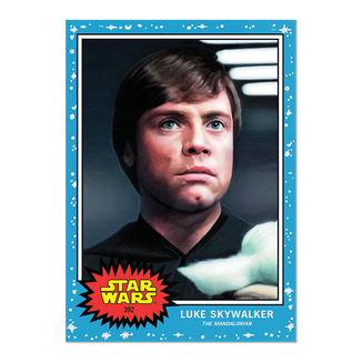 Trading card featuring an illustration of Luke Skywalker by Carlos Cabaleiro.