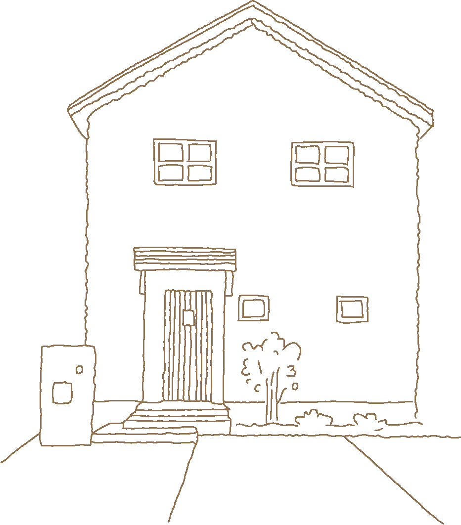 おしゃれな戸建ての外装をイメージしたイラスト