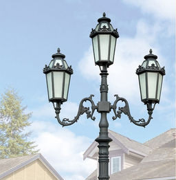 Stalpi ornamentali din fonta, Stalp ornamental de iluminat, din fonta/aluminiu, tratat anticoroziv, protectie UV, versatil, rezistent, PLG FO201 - Palagio.ro