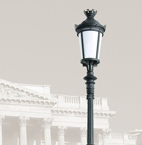 Stalpi ornamentali din fonta, Stalp de iluminat ornamental, din fonta/aluminiu, durabil, design modern, tratat anticoroziv, versatil, PLG FO135 - Palagio.ro
