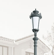 Stalp de iluminat ornamental din fonta, tratat anticoroziv pentru rezistenta ridicata, compatibil cu LED, rezistenta la UV, PLG FO139, Palagio.ro