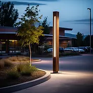 Stalp de iluminat stradal cu LED, din otel, vopsit electrostatic, protectie anticoroziva, design rafinat, IP65/IP66, alimentare 100-240 V, eficienta luminoasa 150lm/W, Whisper Light, Palagio.ro