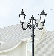 Stalp ornamental de iluminat , din fonta/aluminiu, durabil, iluminat LED, tratat anticoroziv, rezistenta la UV, PLG FO204, Palagio.ro