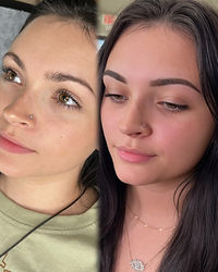 before and after of ombré powder brows, fresh permanent makeup,