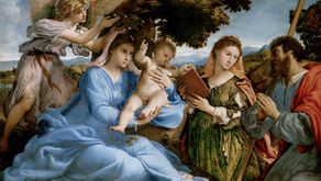 Lorenzo Lotto, Sacra conversazione con i santi Caterina e Tommaso, 1526/1528, Olio su tela, Kunsthistorisches Museum, Vienna
