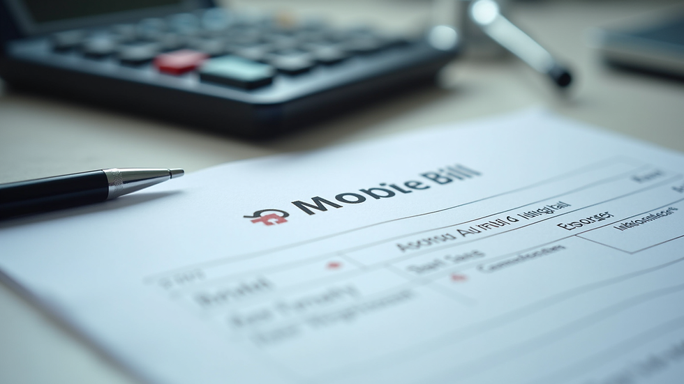 Close-up view of hospital bill and calculator on a desk