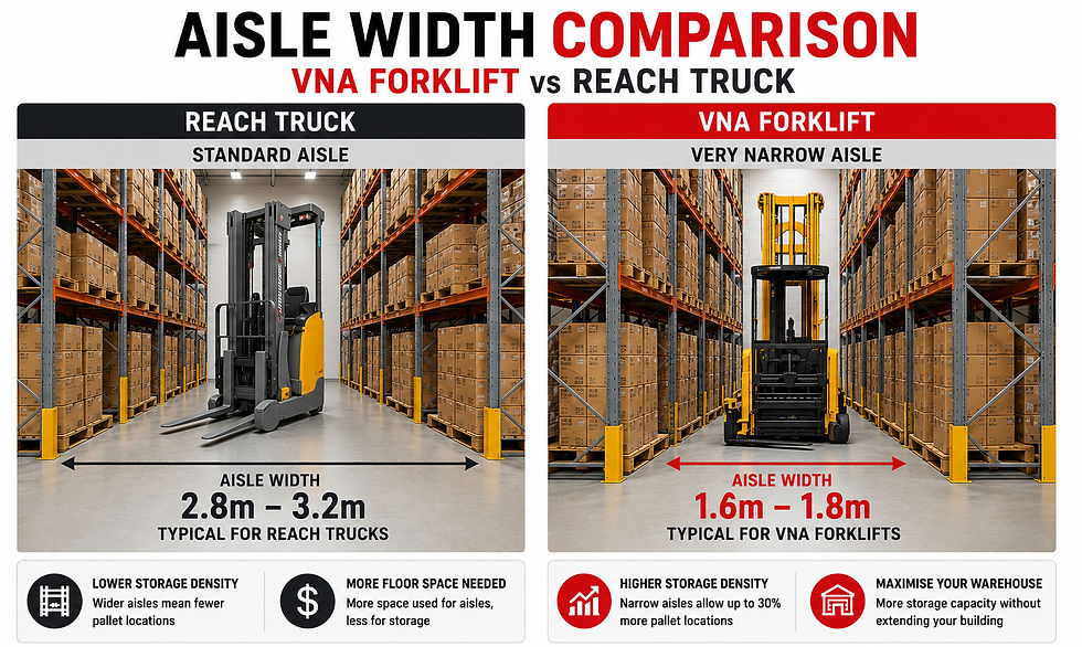 aisle width comparisons