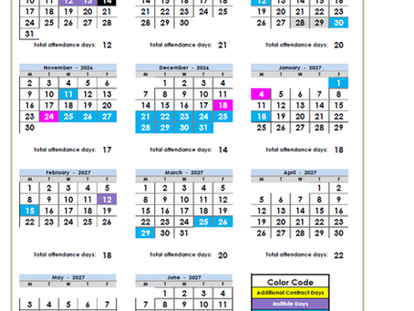 2026-2027 School Calendar