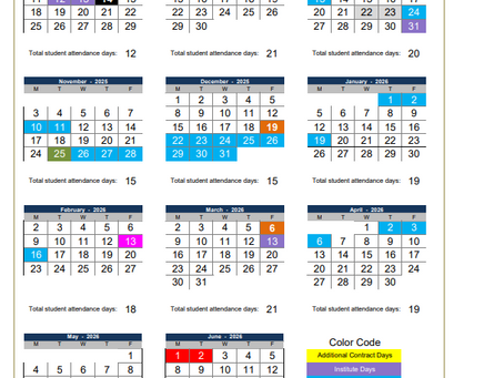 2025-2026 School Calendar