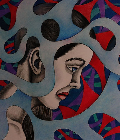 Thinking About Future, pencil drawing, 2