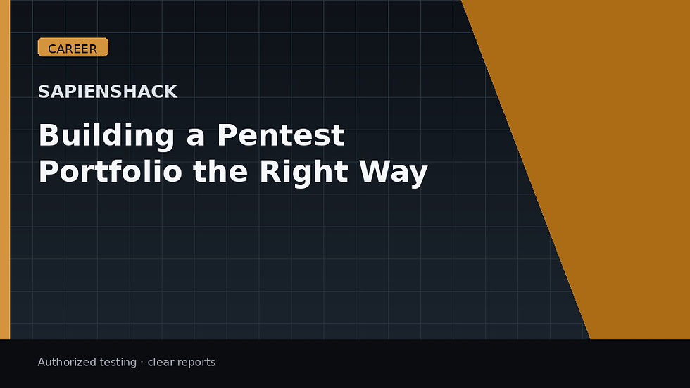 Career: Building a Pentest Portfolio the Right Way