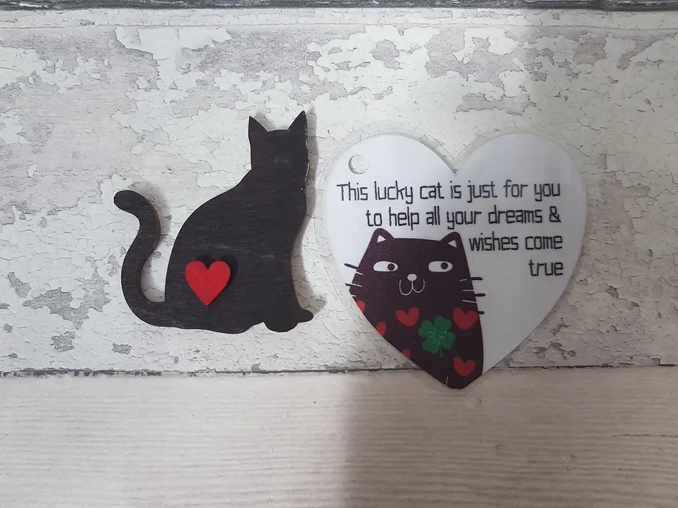 Thumbnail: Lucky Black Cat Positivity Gift - Black Cat Good Luck Charm - Motivational Gift