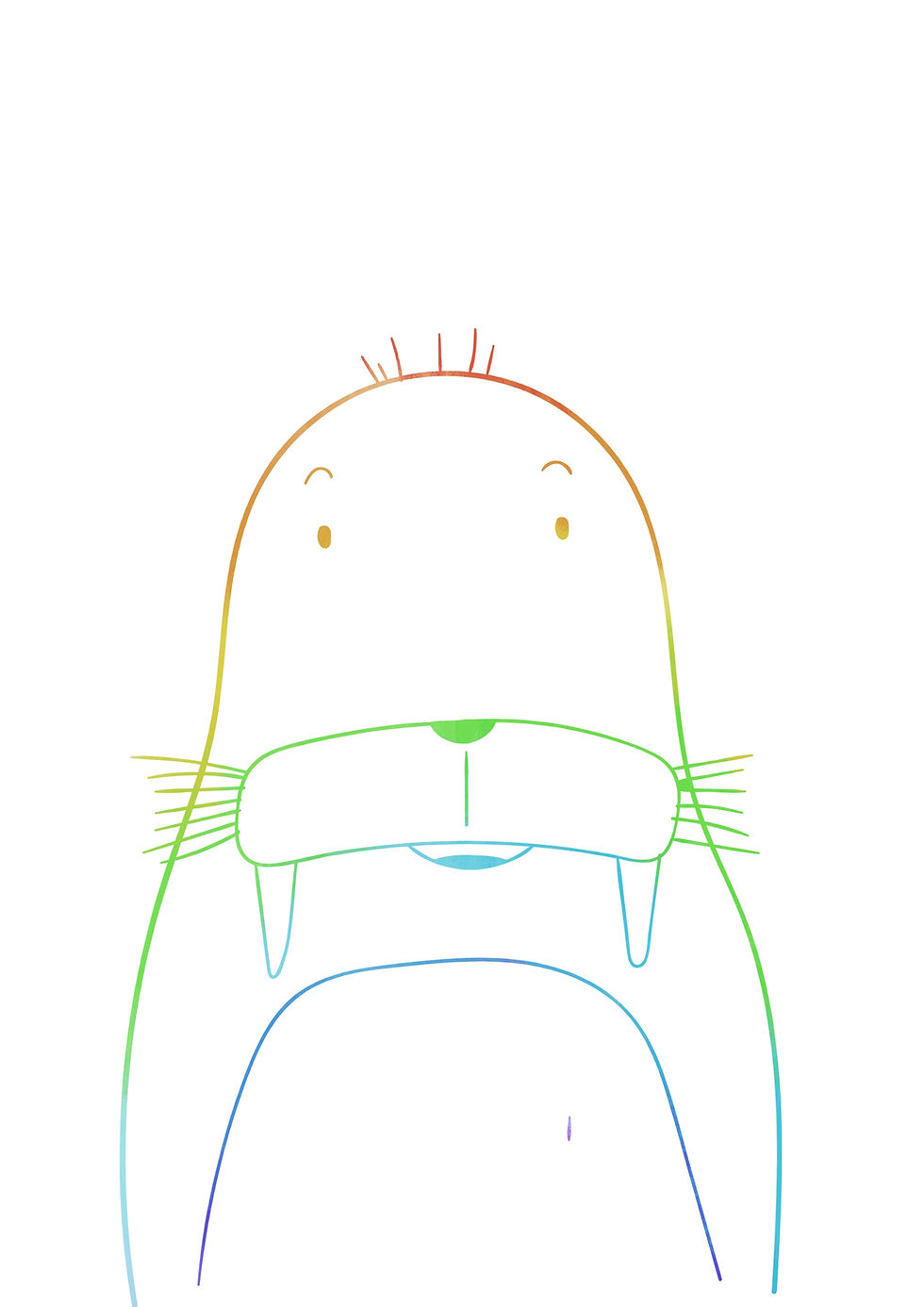 Thumbnail: RAINBOW WALRUS A4 PRINT SET - DOWNLOAD FILES