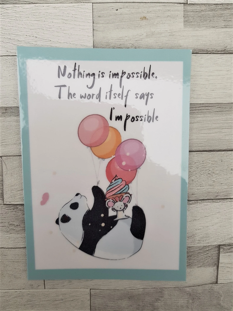 Thumbnail: Positivity Panda Postcards - Positive Quotes Prints - Be Positive Stationery - A