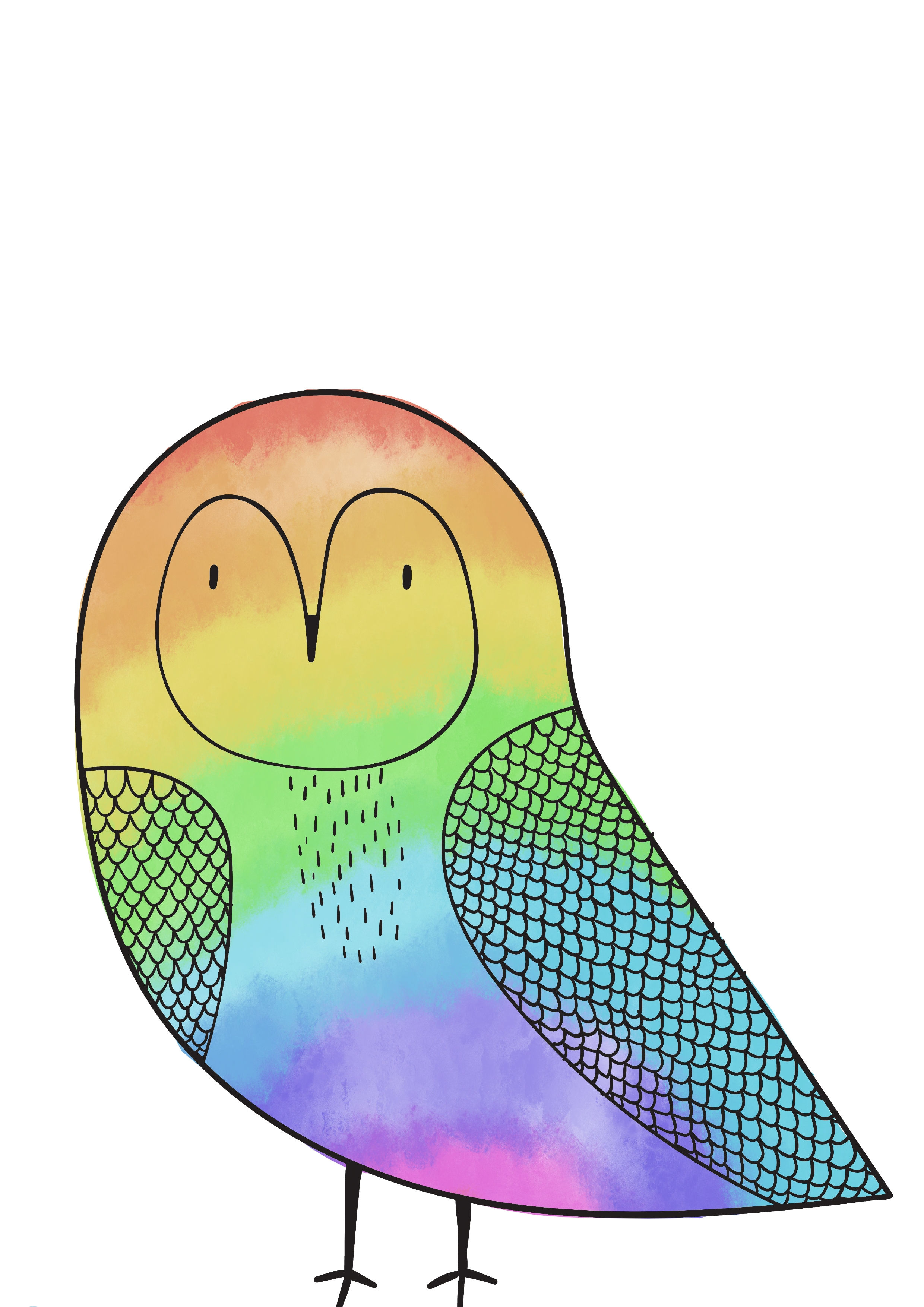 RAINBOW OWL A4 PRINT SET - DOWNLOAD FILES