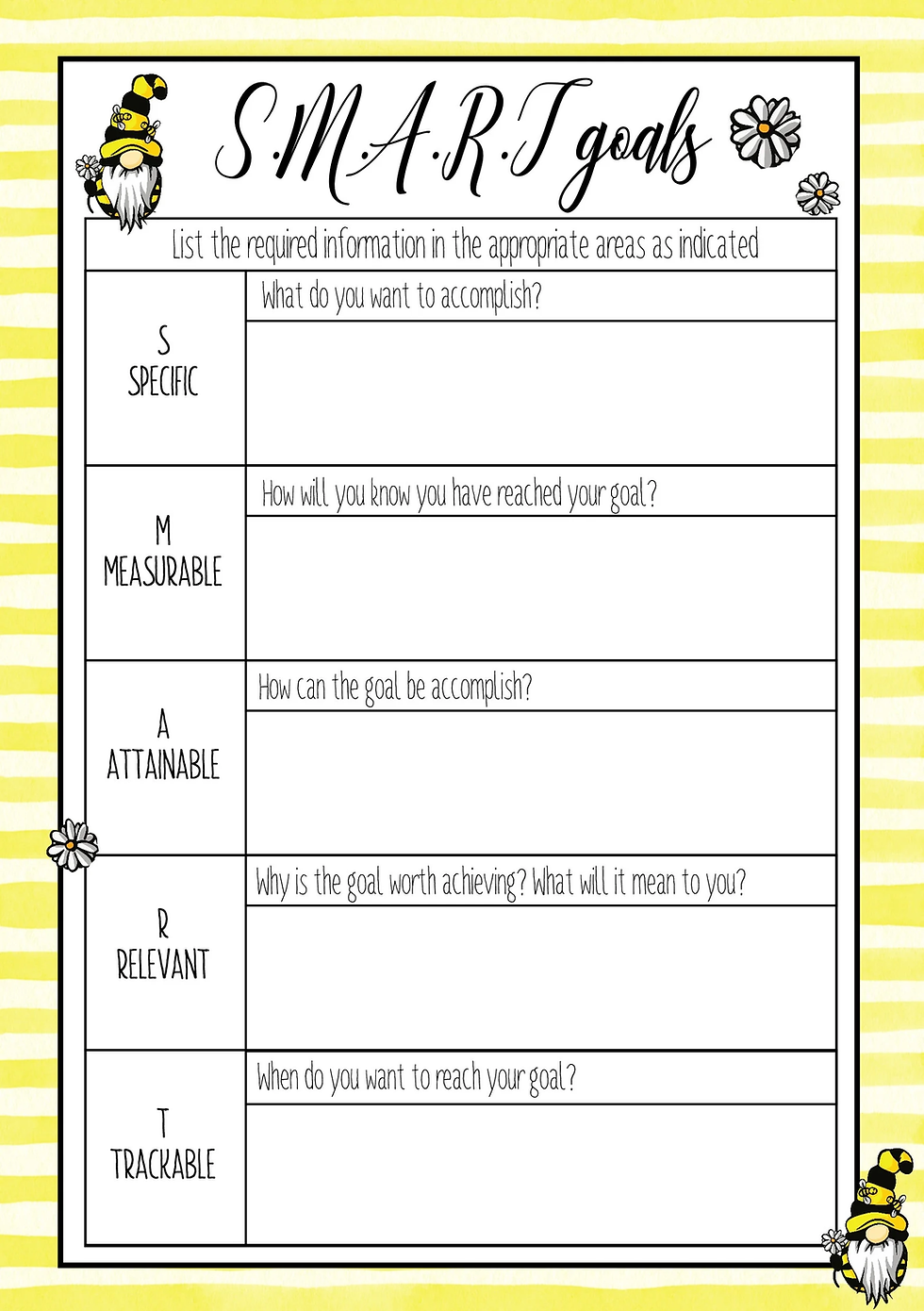 Thumbnail: Instant Download Goal Planner - Gnome Bee Planner - Goal Setter - Goal Planning