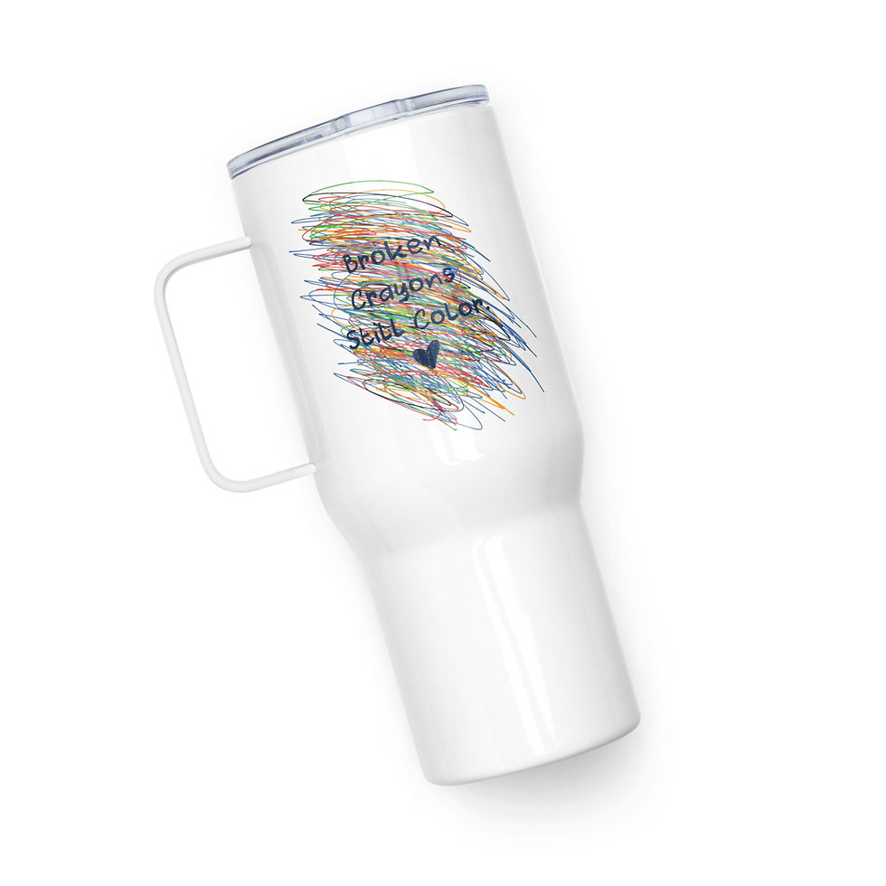 Thumbnail: Broken Crayons Travel mug with a handle