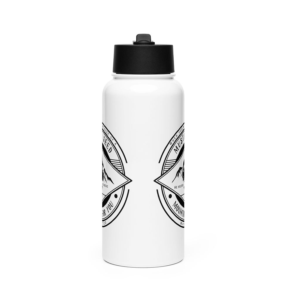 Thumbnail: Mustard Seed Stainless steel water bottle with a straw lid