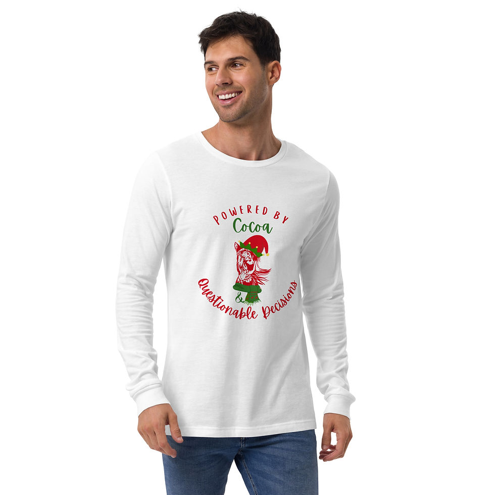 Thumbnail: Cocoa and Questionable Decisions Unisex Long Sleeve Tee