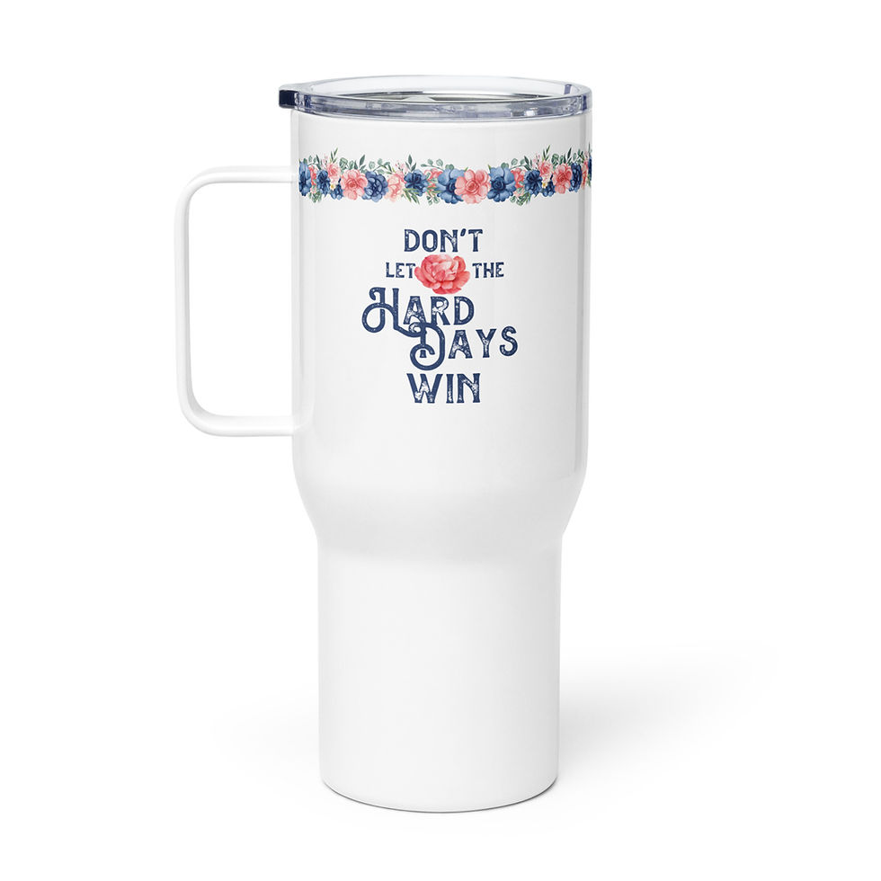 Thumbnail: Don't Let the Hard Days Win Travel mug with a handle