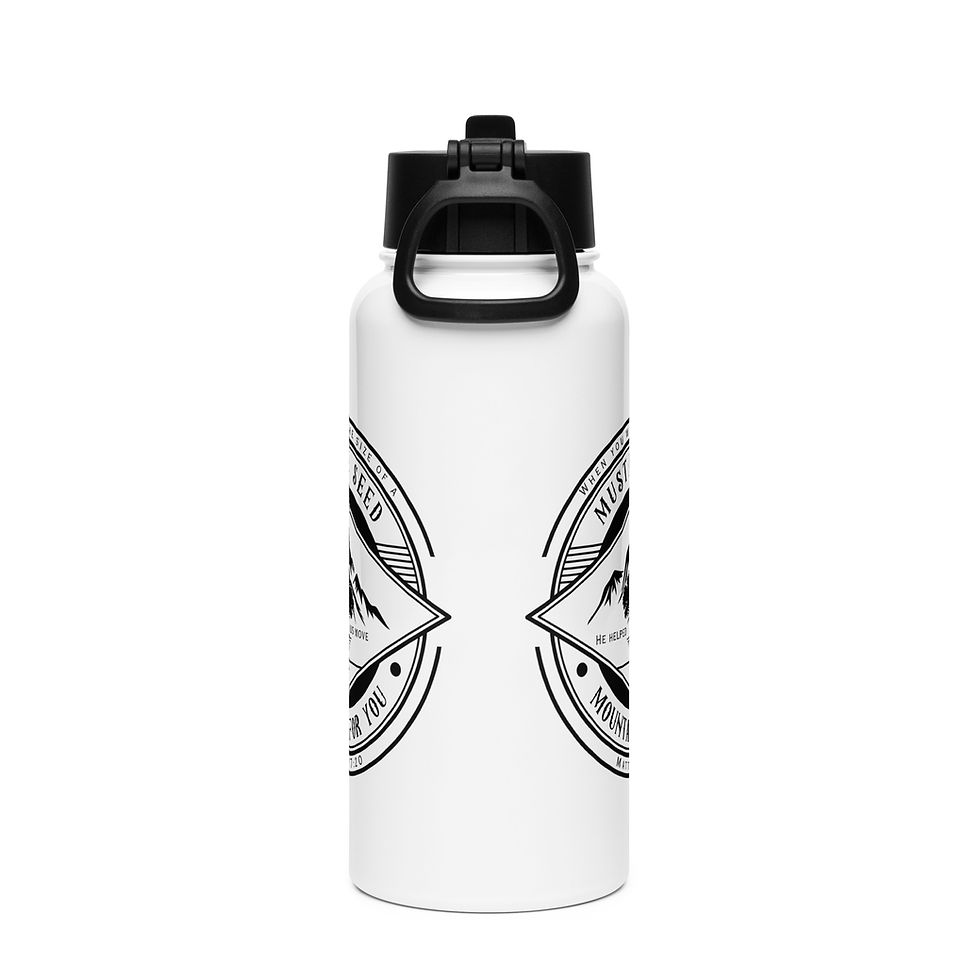Thumbnail: Mustard Seed Stainless steel water bottle with a straw lid