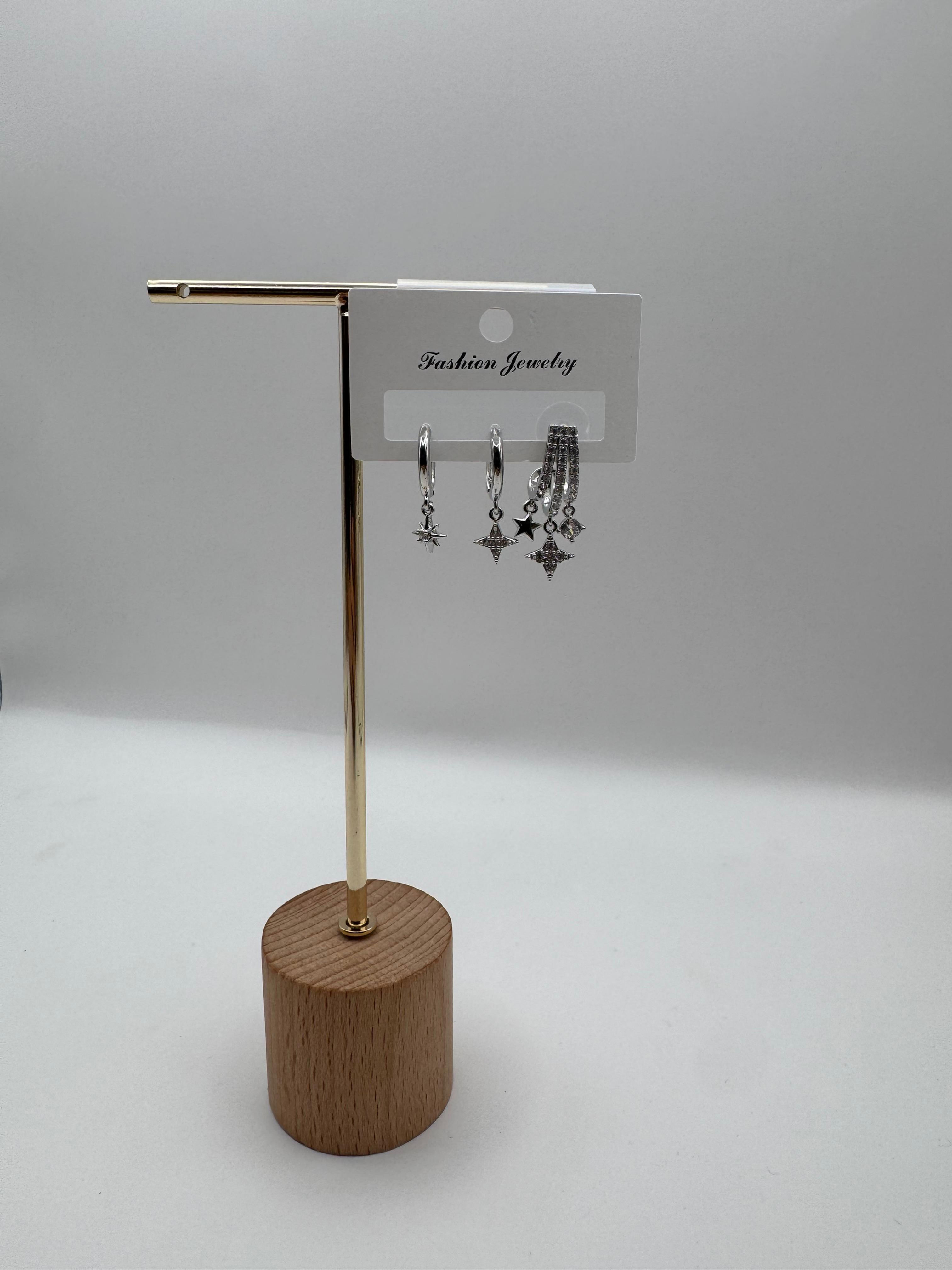 3'lü Gold Küpe