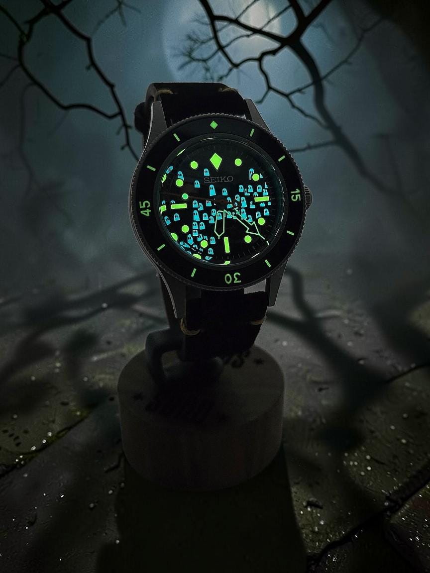 Black and Orange Ghost Dial