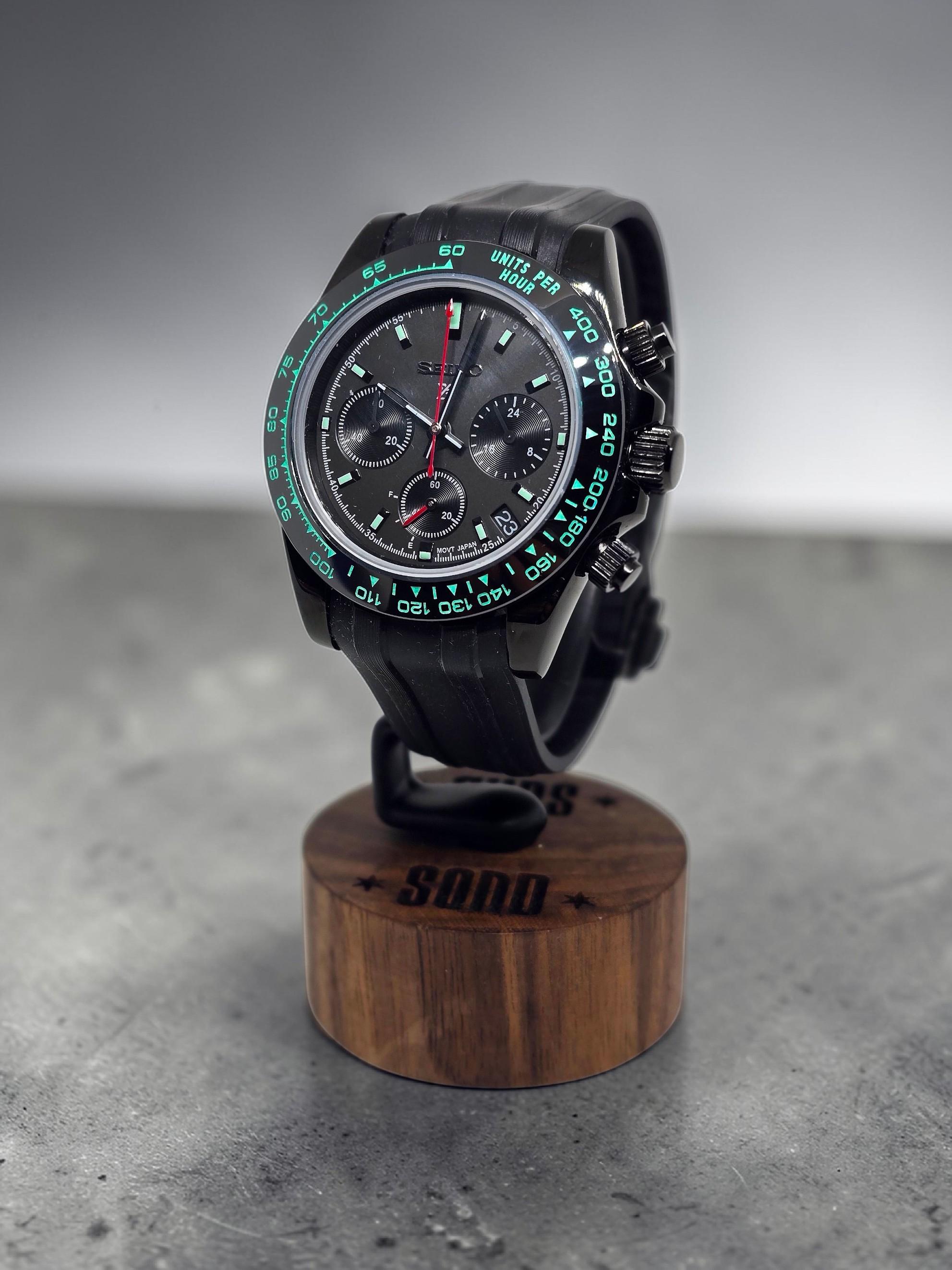 Black and Teal Chronograph
