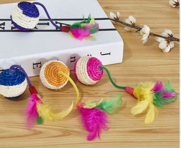 Miniatura: Brinquedo para Gato Bola de Sisal com Bastão de Catnip