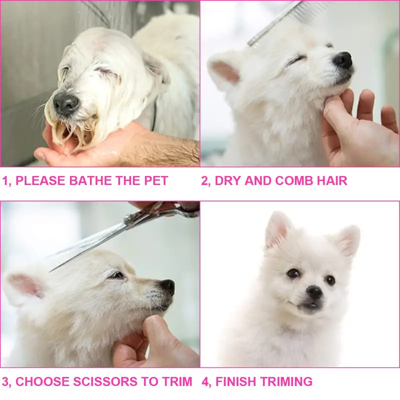 Thumbnail: 4pcs Pet Safe Scissors - Ambidextrous Stainless Steel Dog Grooming Shears with S
