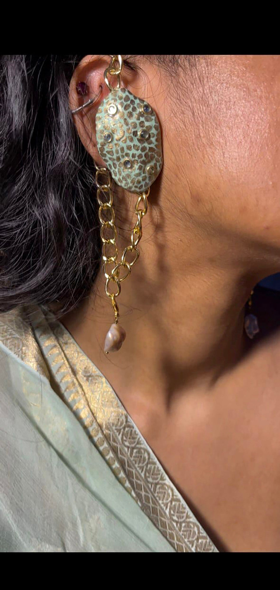 Thumbnail: Mint Brocade Earrings