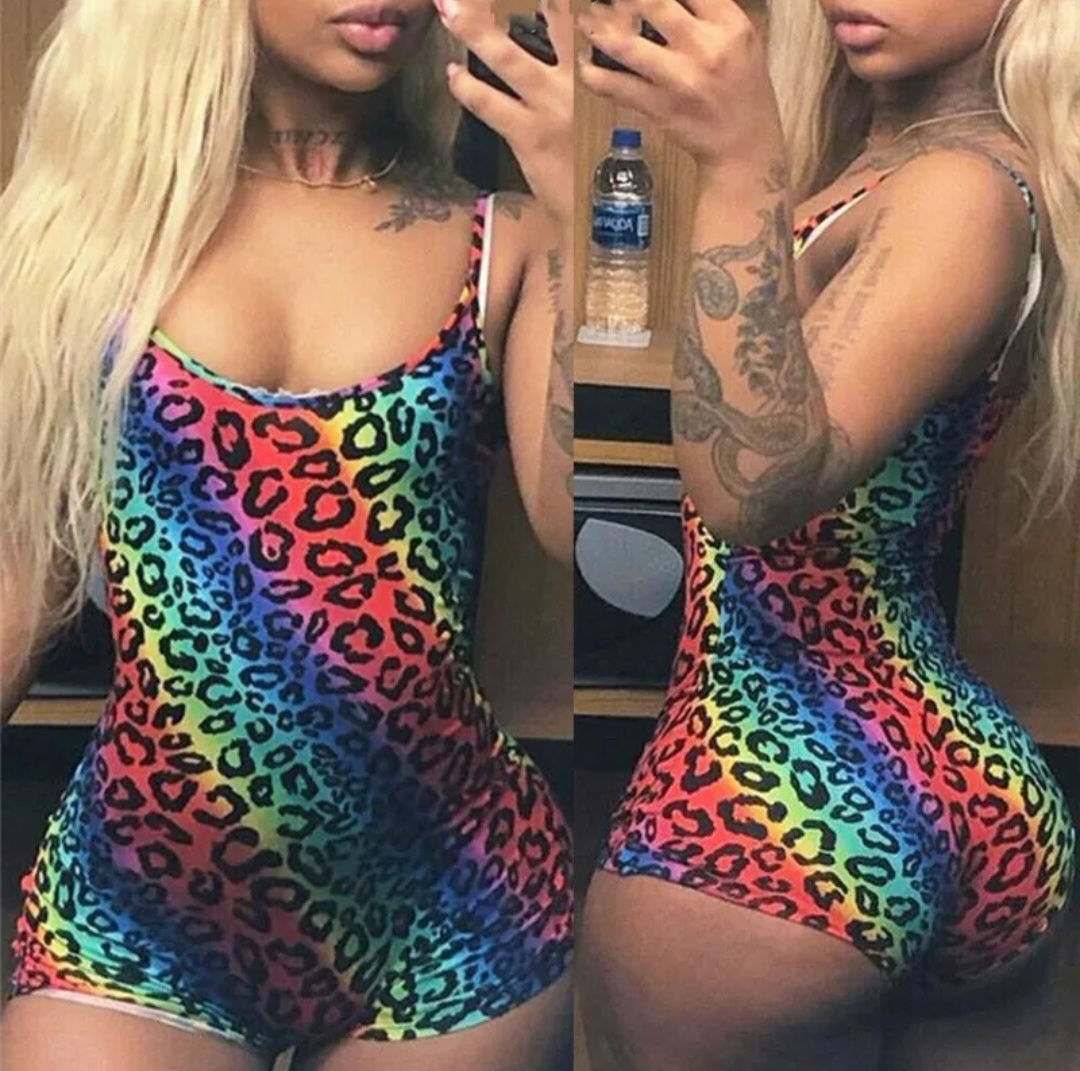 Multicolor Animal Print Bodysuit (4157)