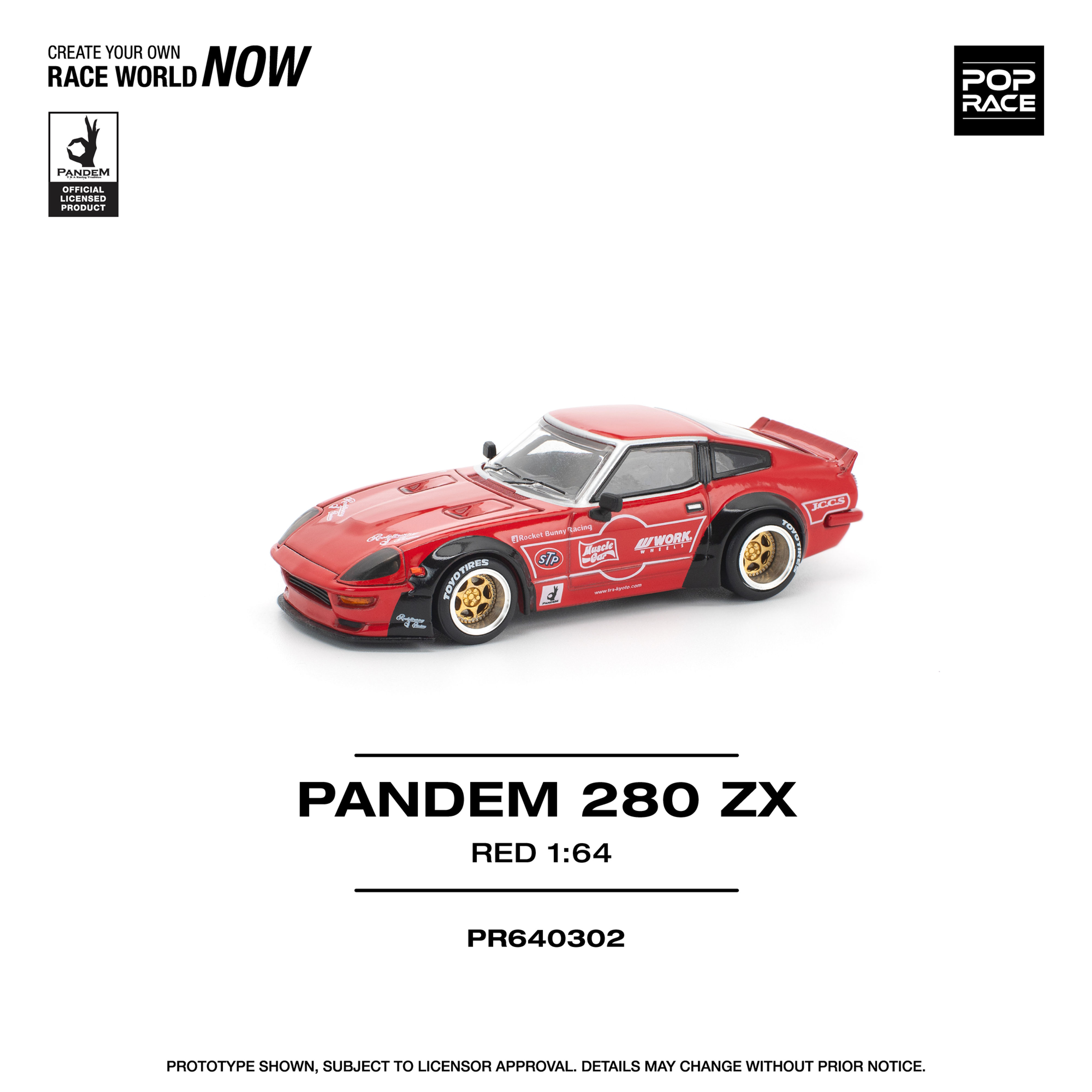 Pop Race 1:64 Pandem 280ZX Red Hobby Exclusive