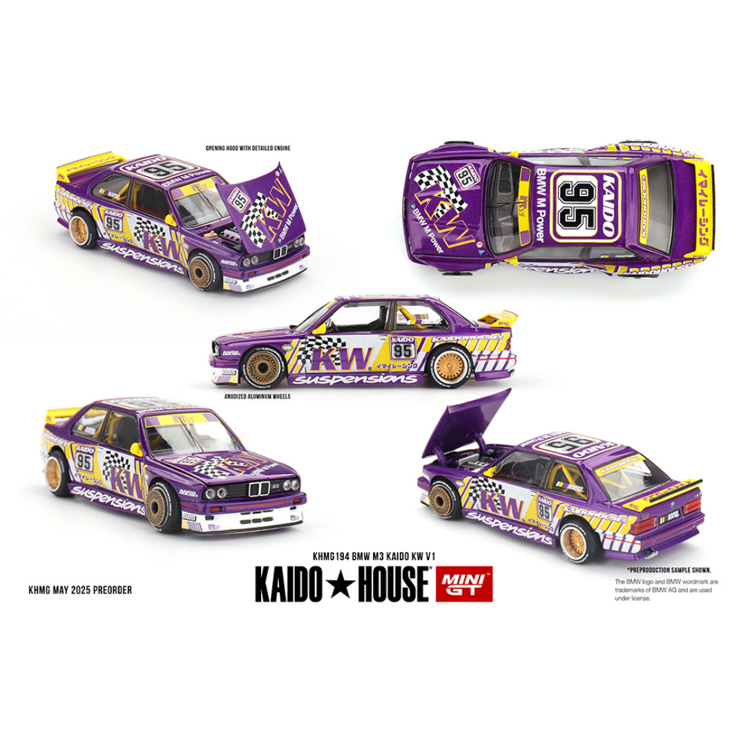 Kaido House x Mini GT 1:64 BMW M3 Kaido KW V1 – Purple