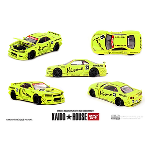 Kaido House x Mini GT 1:64 Nissan Skyline GT-R (R34) Kaido Works V4 – Yellow