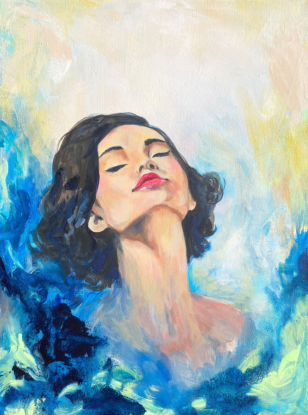 feel the sun painting female portrait