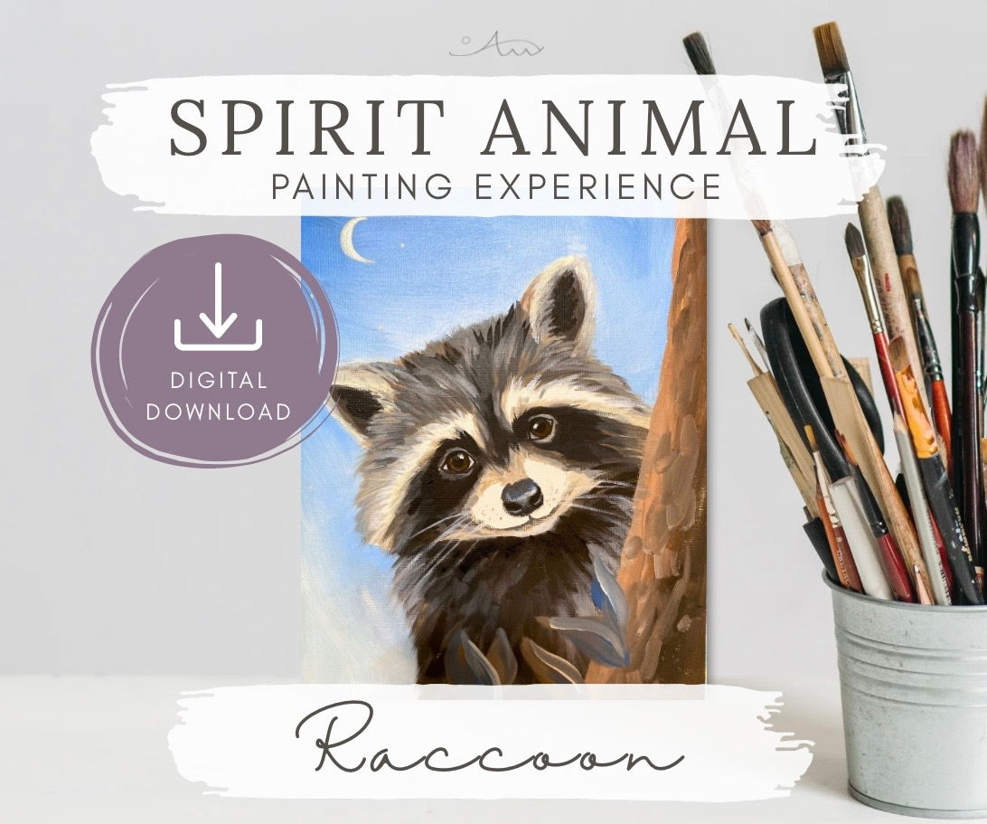 Spirit Animal Painting Experience Downloadable: Raccoon
