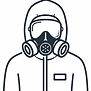 Symbol für Person im Schutzanzug „KI-generierte Darstellung“
