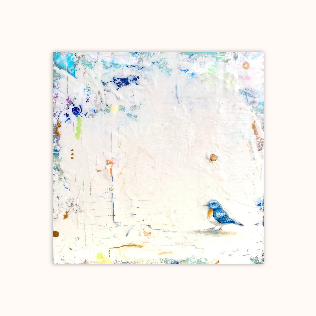 Bluebird‘s Airy Calm wood board painting