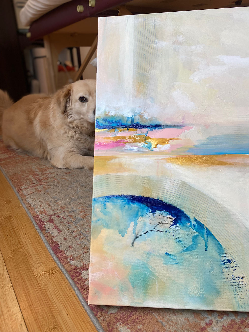 Thumbnail: Golden Horizon Framed Original Painting 16x20