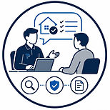 Symbol Personen am Tisch „KI-generierte Darstellung“