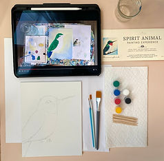 painting kit spirit animal art at home includes brushes paints sketched canvas tutorial