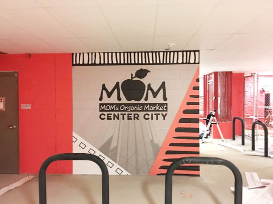 MOM"s Center City Garage wall graphics