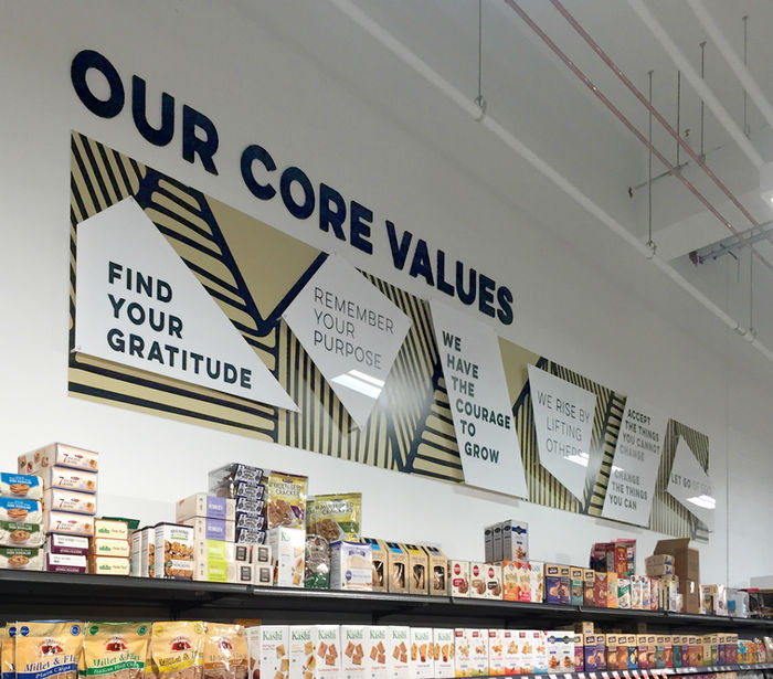 Our Core Values signage