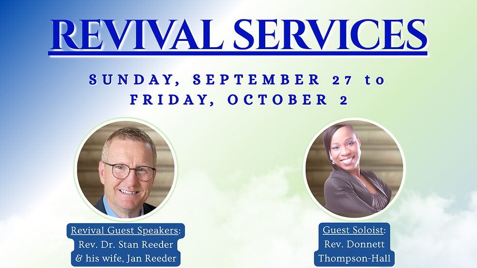 SAVE THE DATE for our Revival Services taking place This Fall!