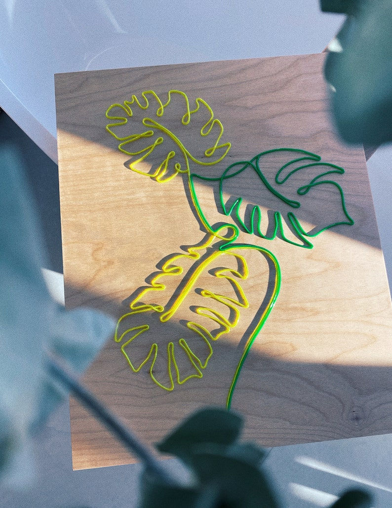 サムネイル： Monstera Plant Neon Sign | El Wire Signs Wall Art